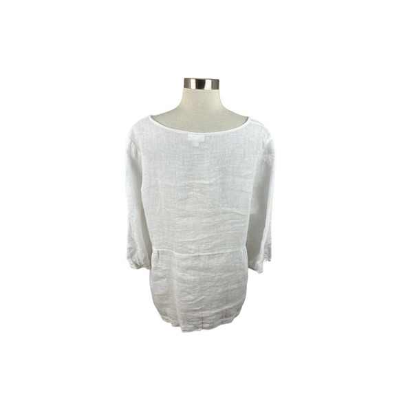 J. Jill Pure Jill Linen White Boxy Tunic Size Medium - Picture 3 of 4